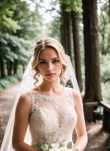 3978526551-768497274-Wedding photo of a blonde woman, selfie, blonde hair, masterpiece, best quality, ultra-detailed, solo, outdoors, nature,  solo.png